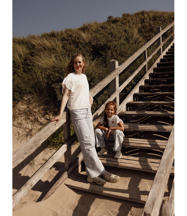 LXS Weiße Bluse mit Lochstickerei