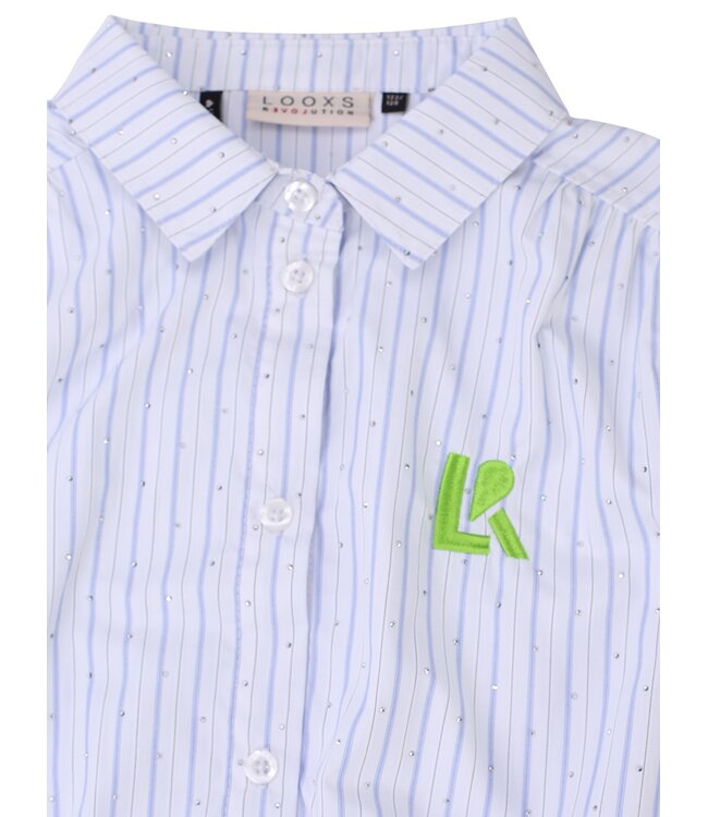 Mouwloze blouse gestreept met steentjes