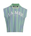 Sleeveless polo Green stripe