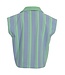 Sleeveless polo Green stripe