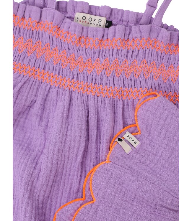 Mousseline katoenen top Lila