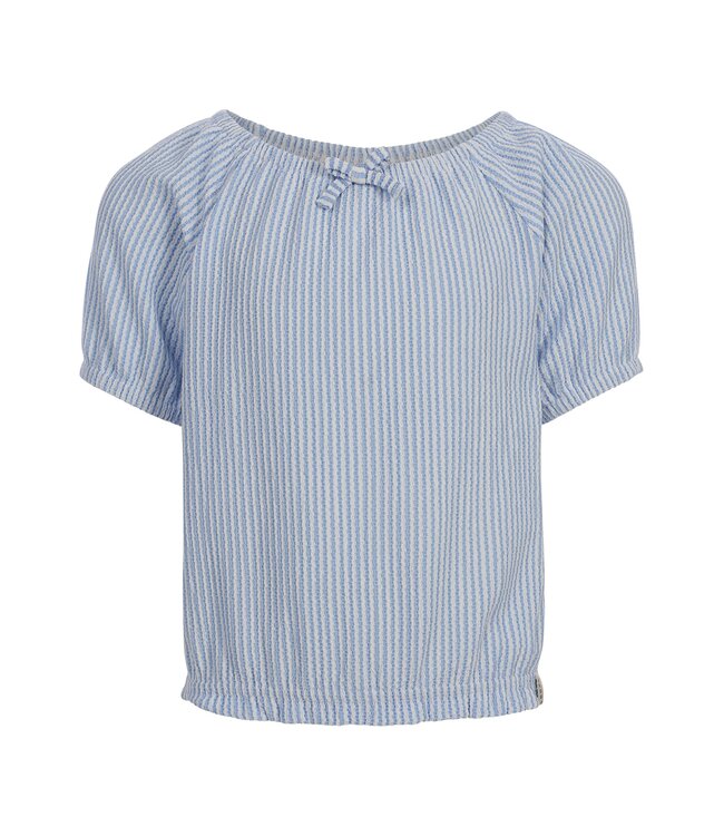 Seersucker Blouse Striped Blue / White