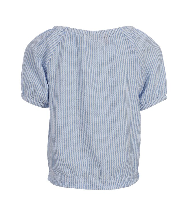 Seersucker Blouse Striped Blue / White