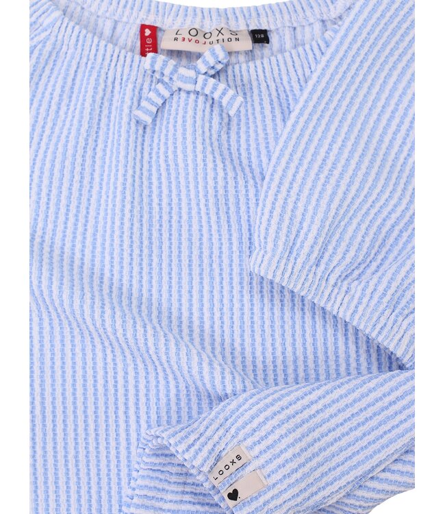 Seersucker Blouse Striped Blue / White