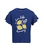 Waffel-Jersey T-Shirt Kobaltblau