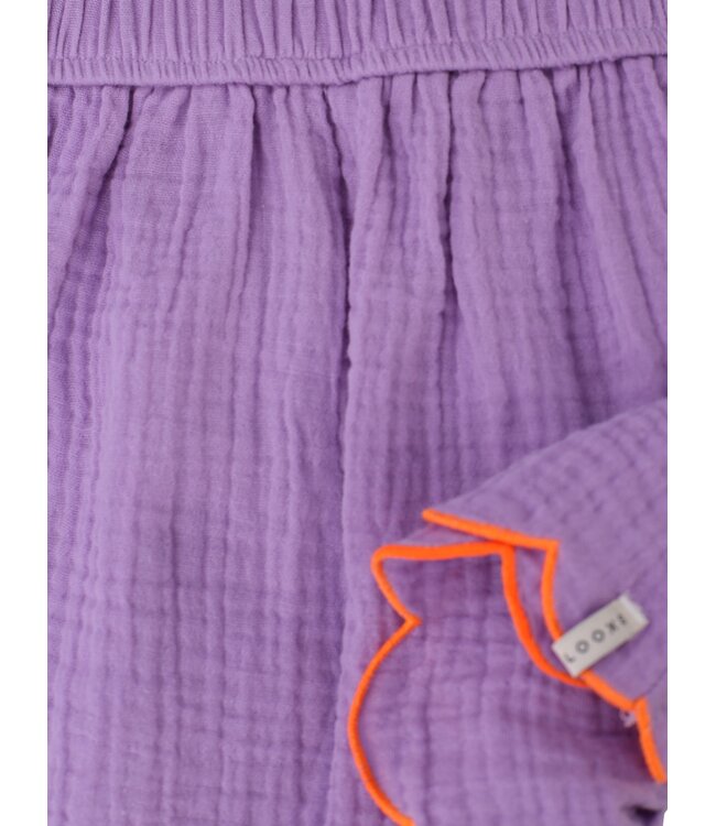 Mousseline katoenen short Lila