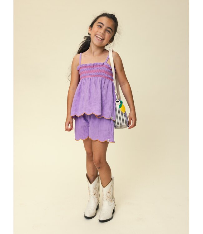 Muslin Cotton Shorts Lilac