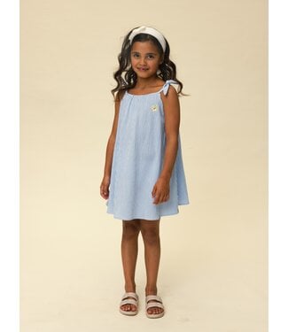 LOOXS Little Seersucker Dress Striped Blue / White