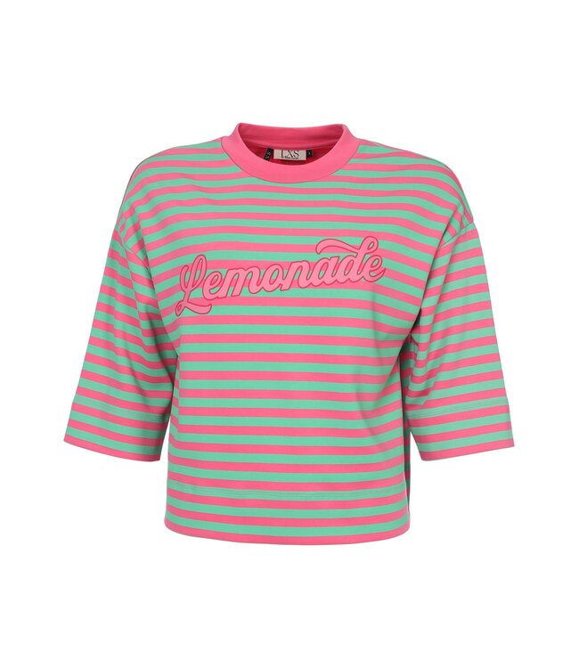 LXS T-shirt Striped Pink / Green