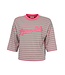 LXS T-shirt Gestreept Pink / Groen