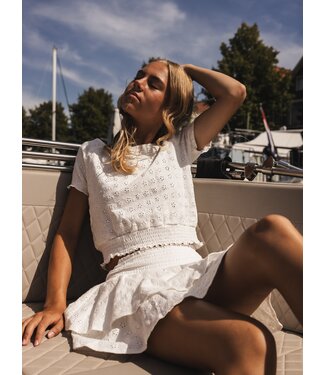 LOOXS 10sixteen Fancy top jersey broderie Wit