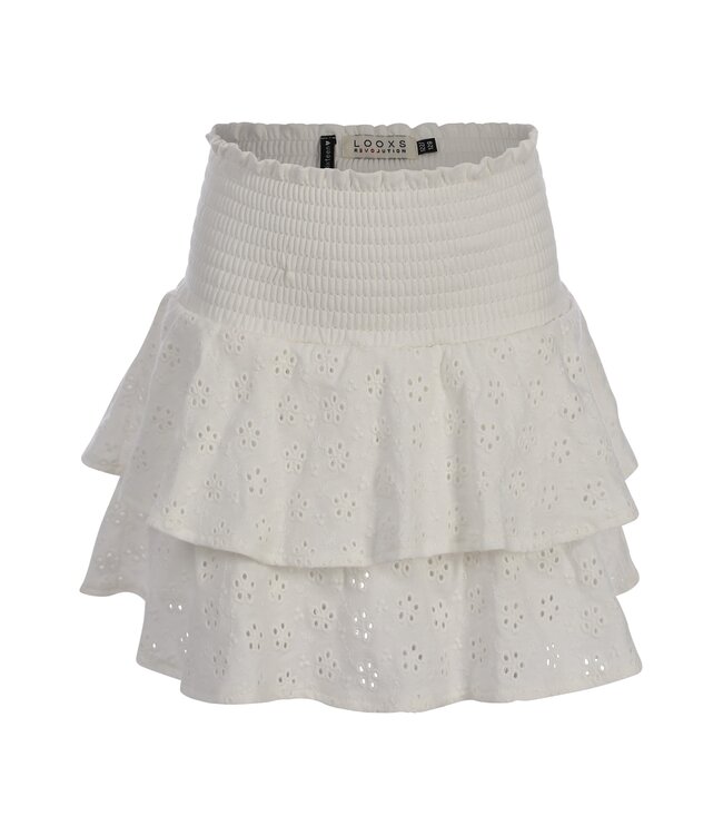 Jersey Skort broderie Wit