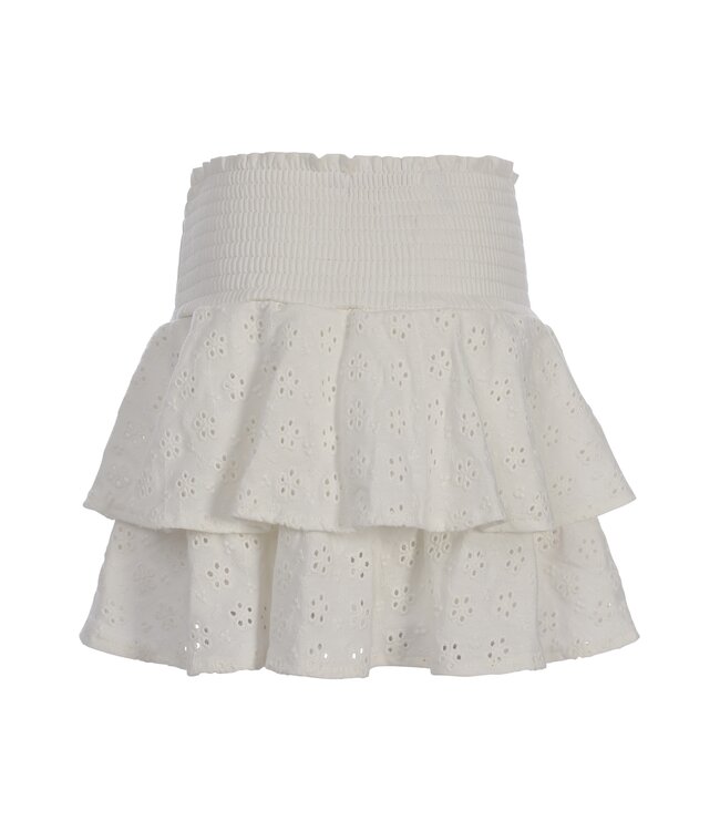 Bestickter Jersey-Skort Weiß