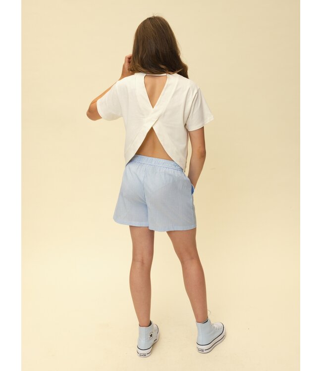 Short seersucker Blauw / Wit