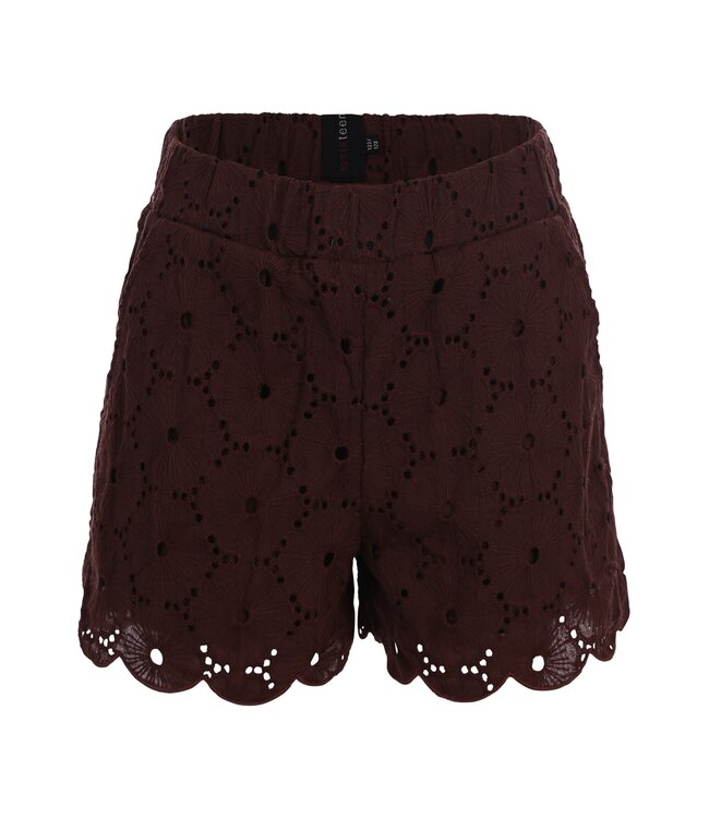 Choco Flower Embroidered Cotton Shorts