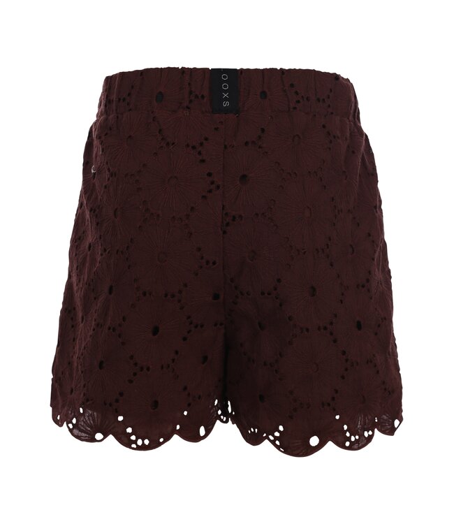 Choco Flower Embroidered Cotton Shorts