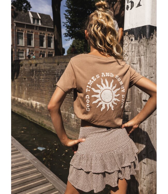 Beiges Modal-T-Shirt