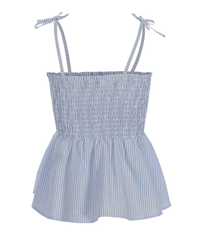 Strapless seersucker top Blue/White