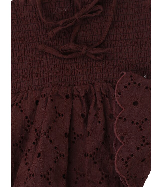 Choco Flower Embroidered Cotton Top