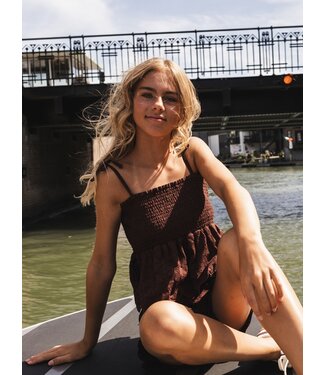 LOOXS 10sixteen Katoenen top broderie Choco Flower