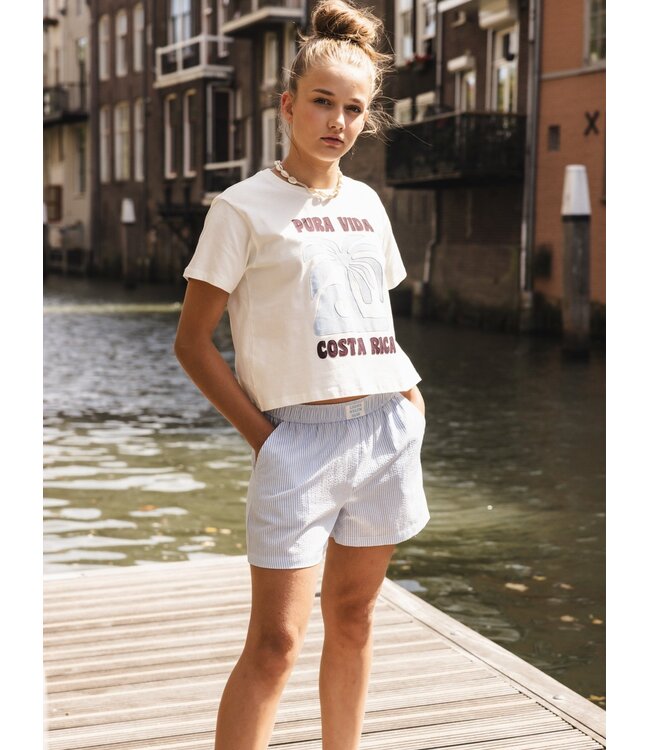 T-shirt Wit fancy achterkant