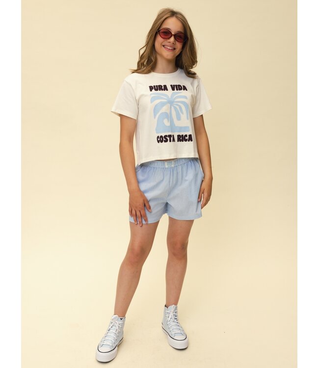 Weißes T-Shirt mit raffiniertem Rückenausschnitt