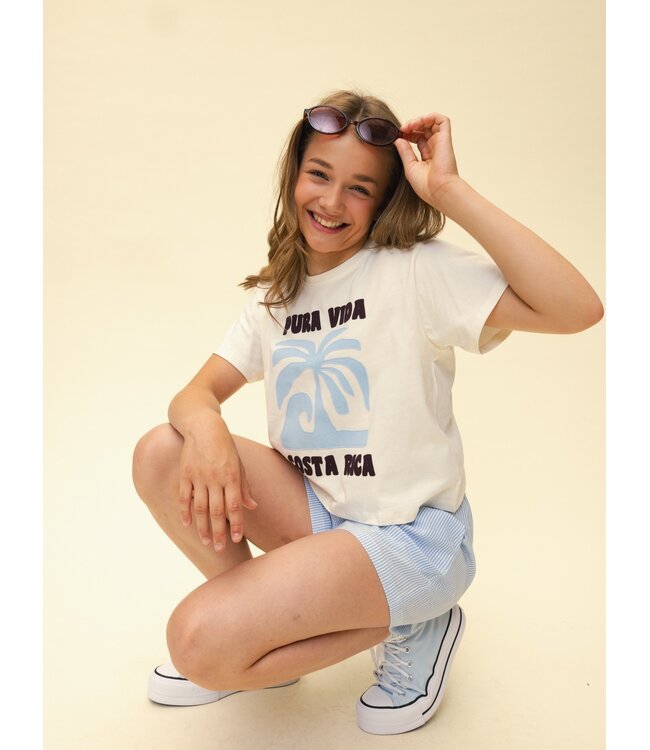 Weißes T-Shirt mit raffiniertem Rückenausschnitt