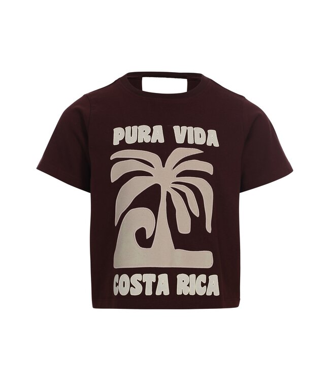 Braunes T-Shirt mit raffiniertem Rückenausschnitt