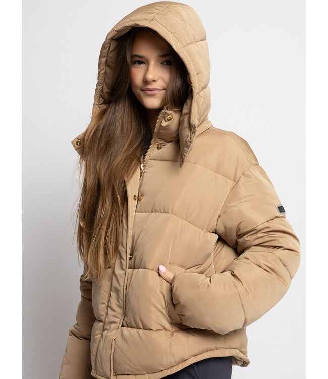 Bomber with hood Sand
