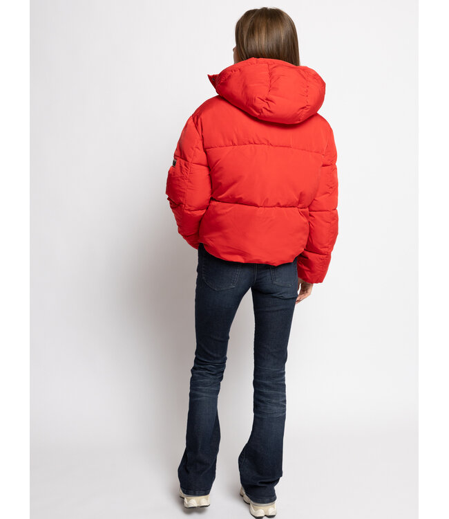 Bomber Hooded Winter Jacket Chili Red