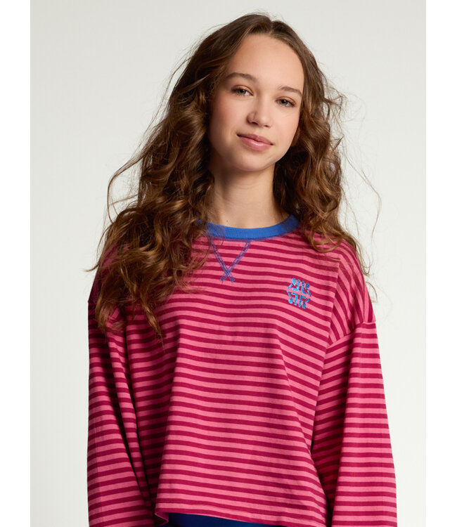 Gestreept T-shirt Pink
