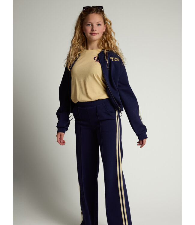 Weit geschnittene, marineblaue Jogginghose