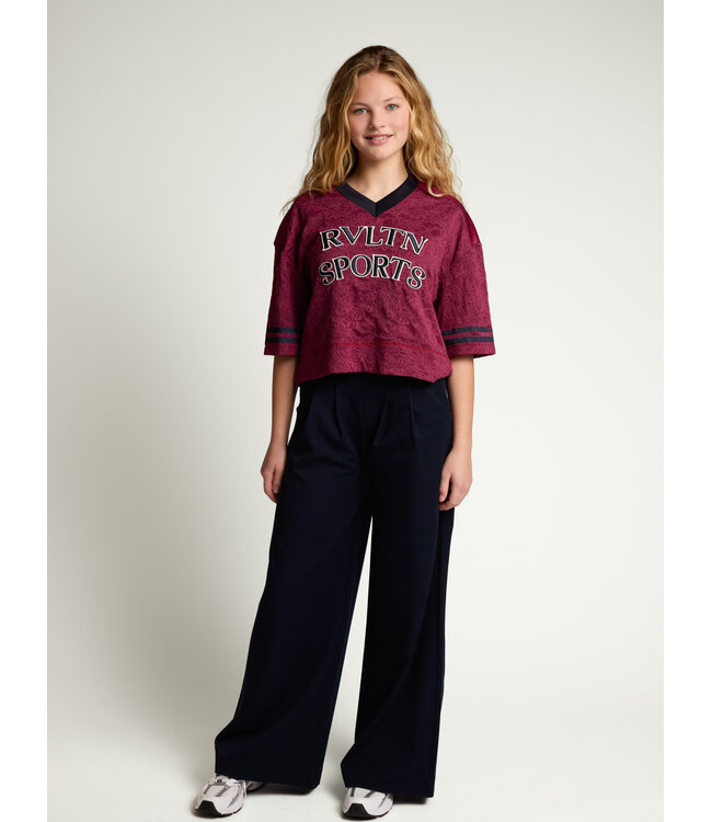 Weitbeinige Hose Marineblau