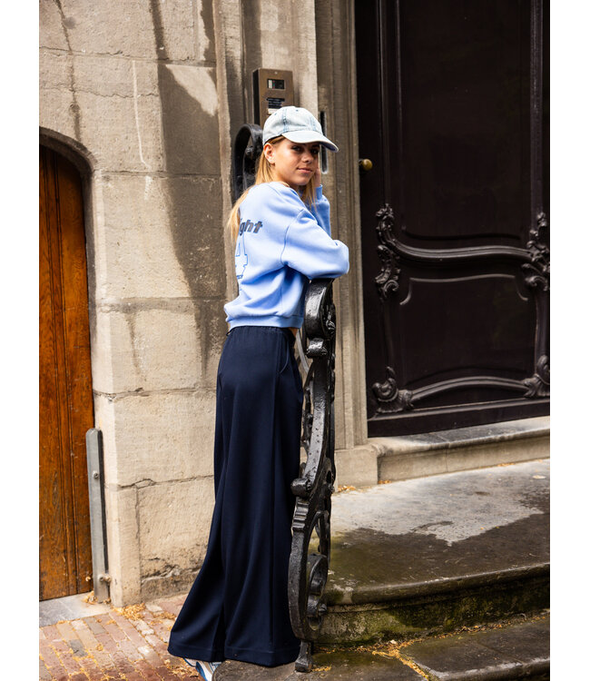 Weitbeinige Hose Marineblau