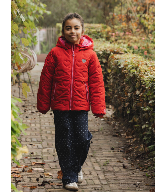 Little Winterjas Rood Hartjes