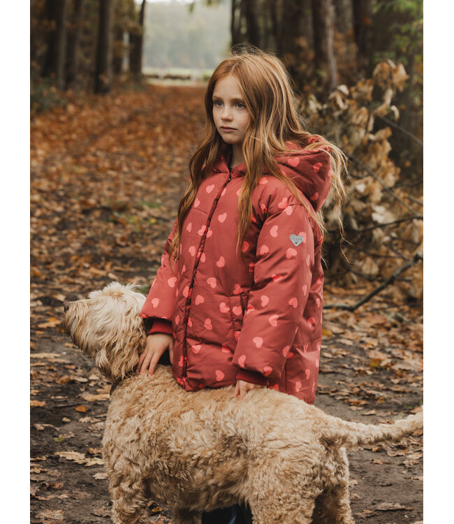 Winterjas Terra met Pink hartjes