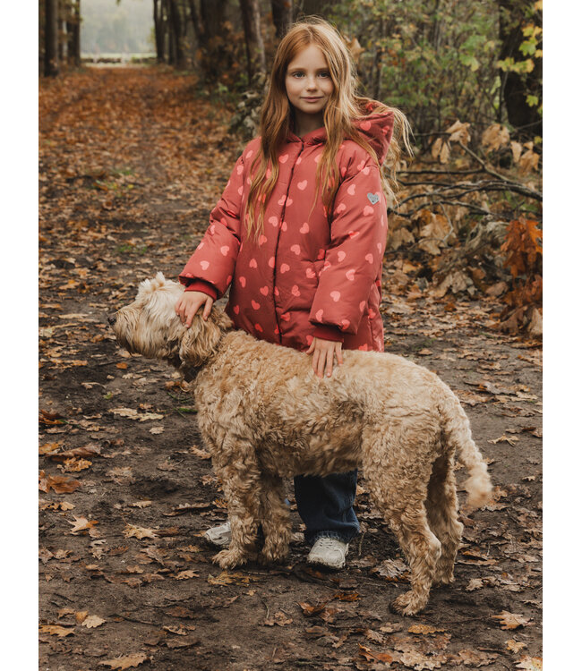 Winter Coat Terra and Pink Hearts
