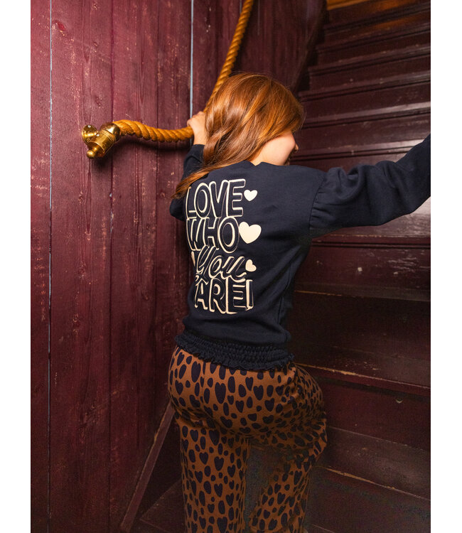 Sweater Navy met smock