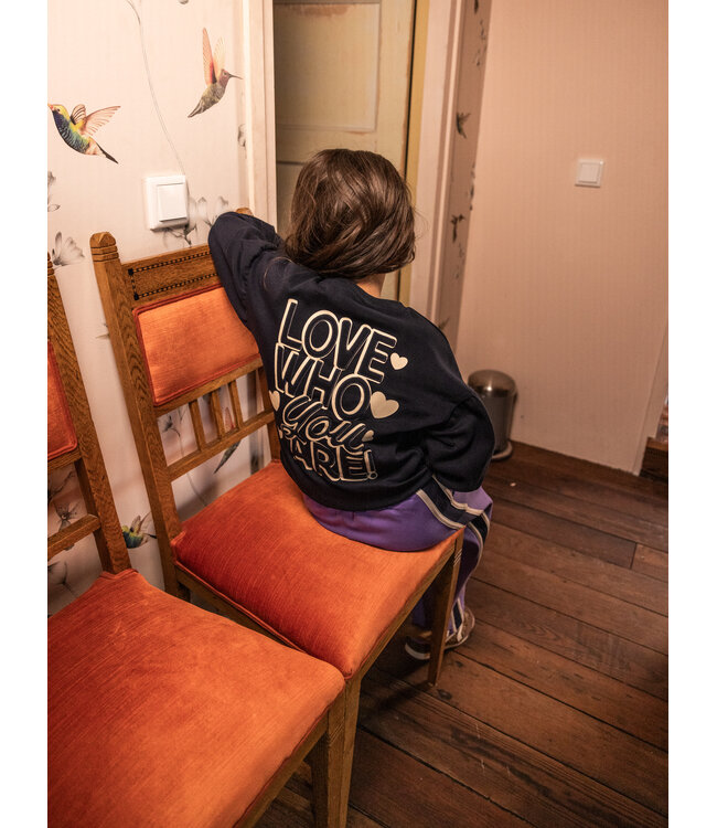 Sweater Navy met smock