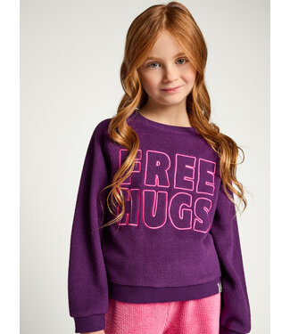 LOOXS Little Sweater Teddy Fleece Aubergine