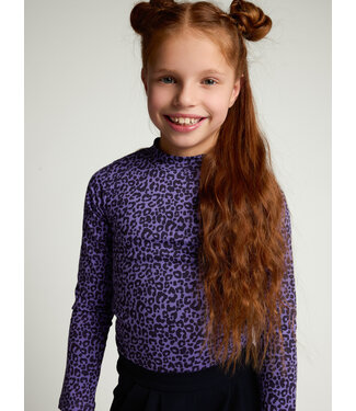 LOOXS Little T-shirt krinkel jersey Purple Leopard
