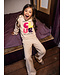 Wide leg sweat broekje Latte