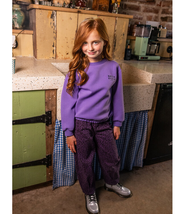 Jeanshose Barrel Purple Leopard