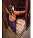 Jeanshose Barrel Purple Leopard
