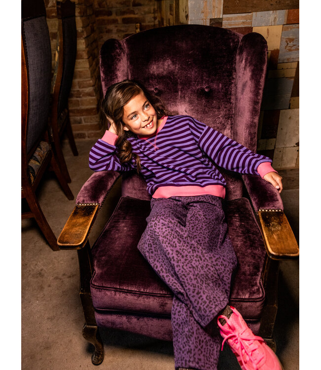 Barrel Denim Purple Leopard