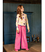 Cordhose weitem Bein Rosa