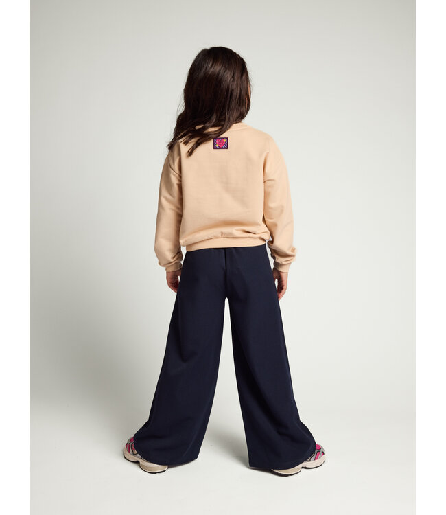 Weitbeinige Hose Marineblau
