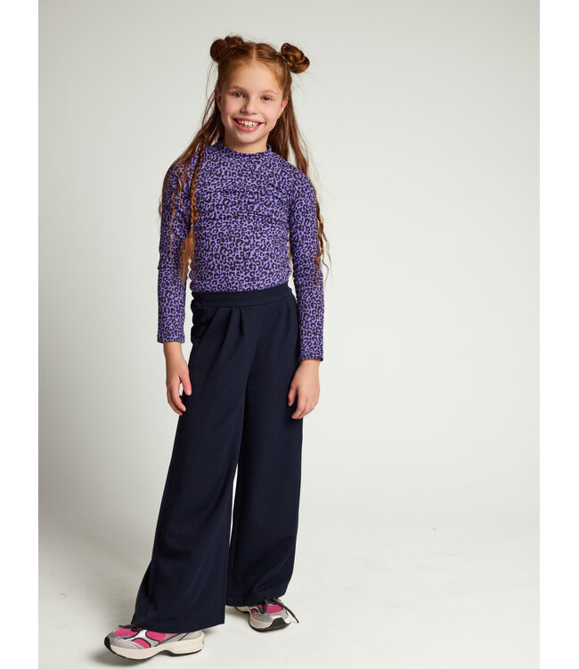 Weitbeinige Hose Marineblau