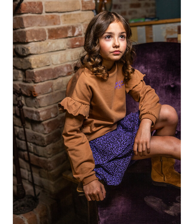 Rokje krinkel jersey Purple Leopard