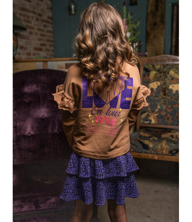 Rokje krinkel jersey Purple Leopard